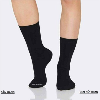 5 ĐÔI Tất đen nữ cổ cao xuất Nhật