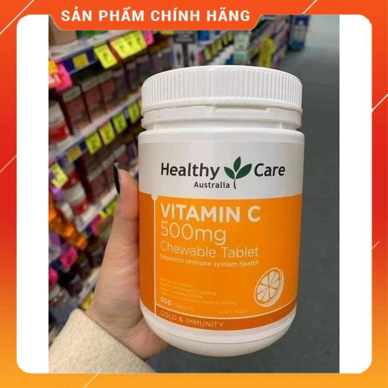 Healthy Care Vitamin C 500mg Chewable 500 viên chính hãng Úc mẫu mới 2021