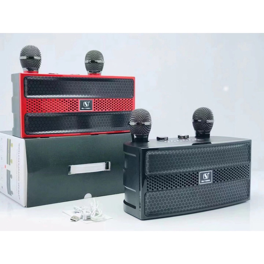 Loa Karaoke Bluetooth YS 202 Kèm 2 Micro Không Dây, Âm Thanh Siêu Hay, Thiết Kế Sang Trọng Nhỏ Gọn Tiện Lợi, Dễ Sử Dụng.