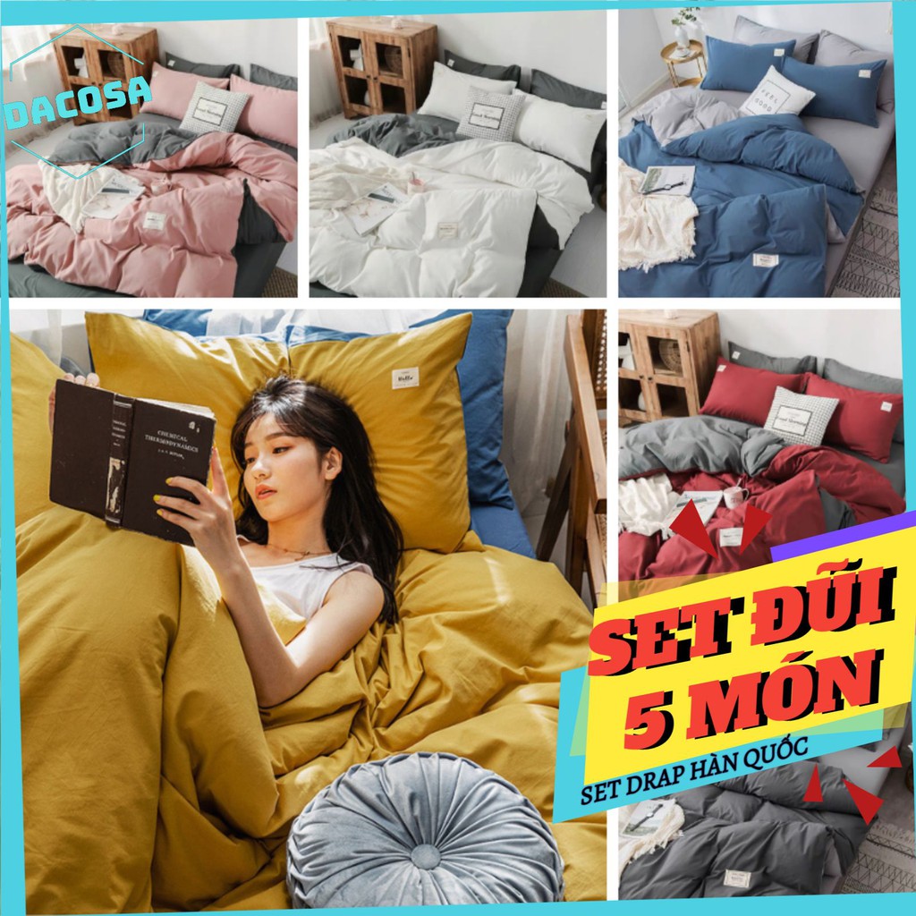 Bộ chăn ga gối 5 món cotton tici siêu đẹp cao cấp phong cách châu âu hiện đại | BigBuy360 - bigbuy360.vn