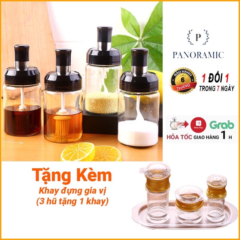 Hũ đựng gia vị bằng thủy tinh cao cấp, lọ đựng mắm muối, mật ong nhà bếp nhỏ gọn 250ml