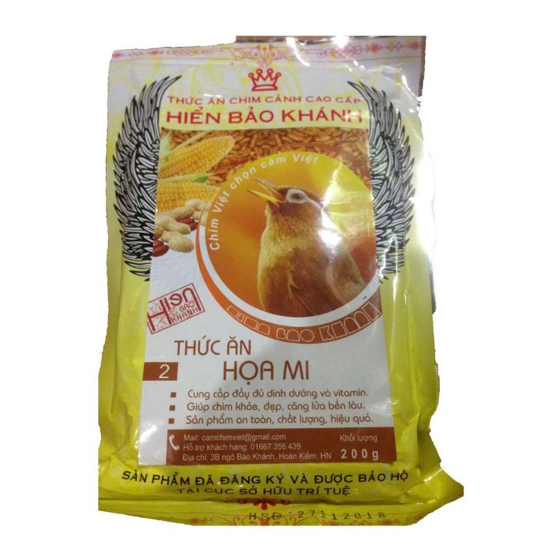 Cám Chim Họa Mi Số 2 Hiển Bảo Khánh loại 200g- Cám Chim Thi Đấu