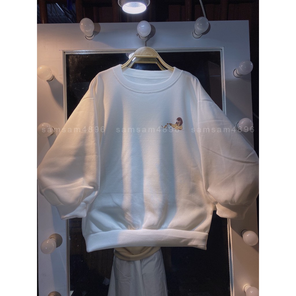 Áo sweater nỉ cô gái và mèo | BigBuy360 - bigbuy360.vn