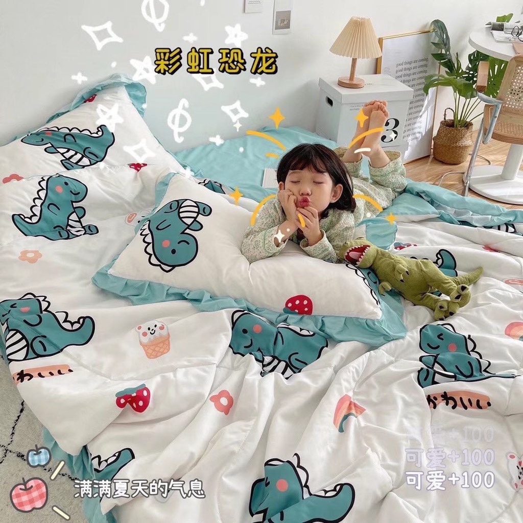 Bộ Chăn Ga Gối Cotton Đũi Bèo Chăn Chần Hè Cao Cấp Mẫu Mới 2021 - loại 1