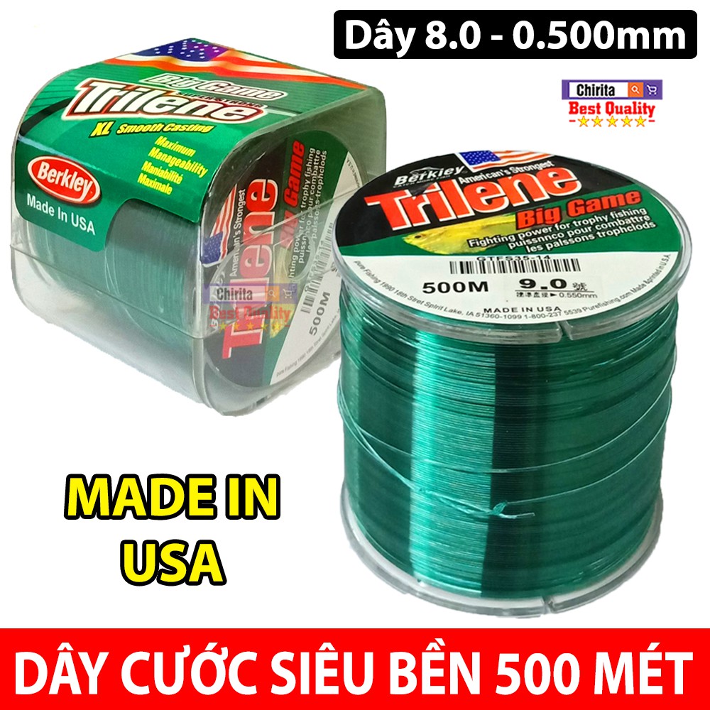 Dây Cước Câu Cá Siêu Bền Cao Cấp TRILENE 500 Mét , Made In USA - Đủ Size : 6.0 - 7.0 - 8.0 - 9.0 - 10