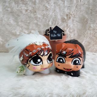 Heo đất handmade - combo cô dâu & chú rể