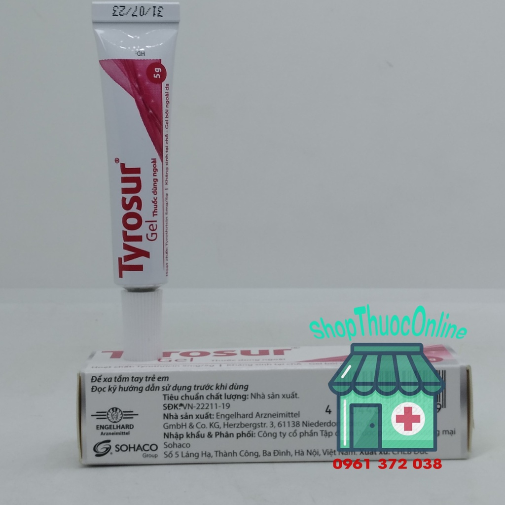 Gel bôi da TYROSUR tuýp 5g/25g
