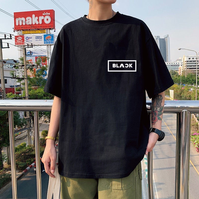 Áo thun form rộng tay lỡ mẫu phối chữ kiểu Black cực đẹp AB14