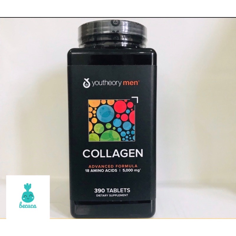 [Ship nhanh] Viên Collagen Dành Cho Nam Giới Youtheory Men Collagen Advanced Formula 390 Viên