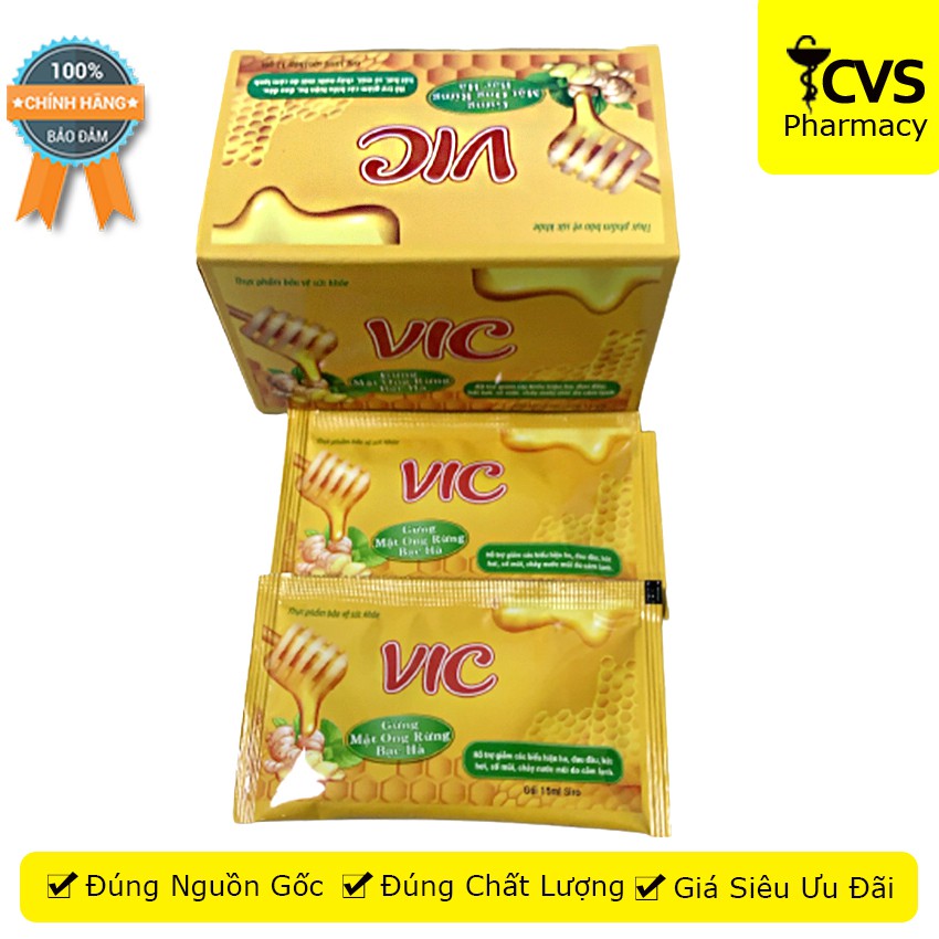 Siro VIC (Hộp 12 gói) -Giúp giảm ho, đau đầu, hắt hơi, sổ mũi, cảm lạnh - cvspharmacy