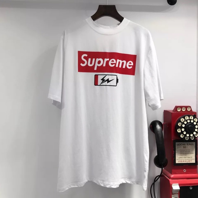 Áo thun tay lỡ dáng rộng unisex dưới 75kg chất thun tabistore - Supreme pin