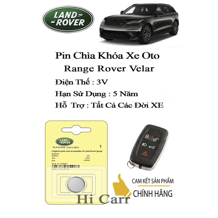 Pin chìa khóa ô tô Land Rover Range Rover Velar chính hãng