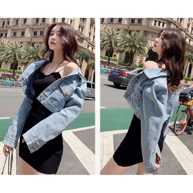 Áo khoác Jean nữ cao cấp thiết kế dáng ngắn croptop trẻ trung, màu sắc đơn giản NV0483