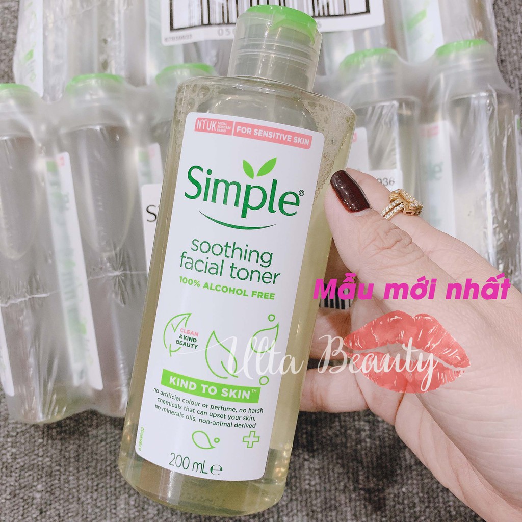 [,MẪU MỚI NHẤT] Nước Cân Bằng Da Simple Kind To Skin Soothing Facial Toner (200ml) | BigBuy360 - bigbuy360.vn
