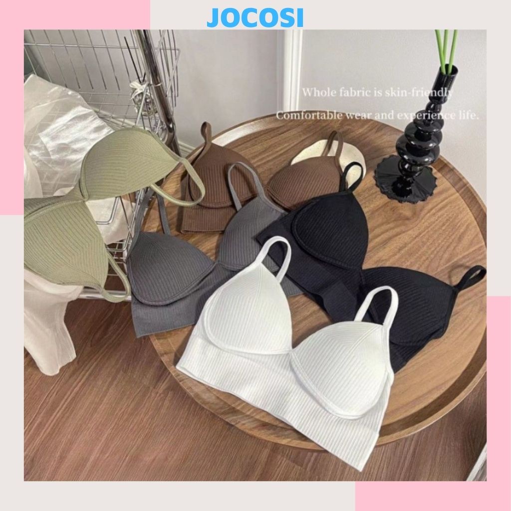 Áo bra nữ 2 dây gân tăm mút mỏng ôm ngực quyến rũ gợi cảm mặc thoải mái dễ chịu JOCOSI B614