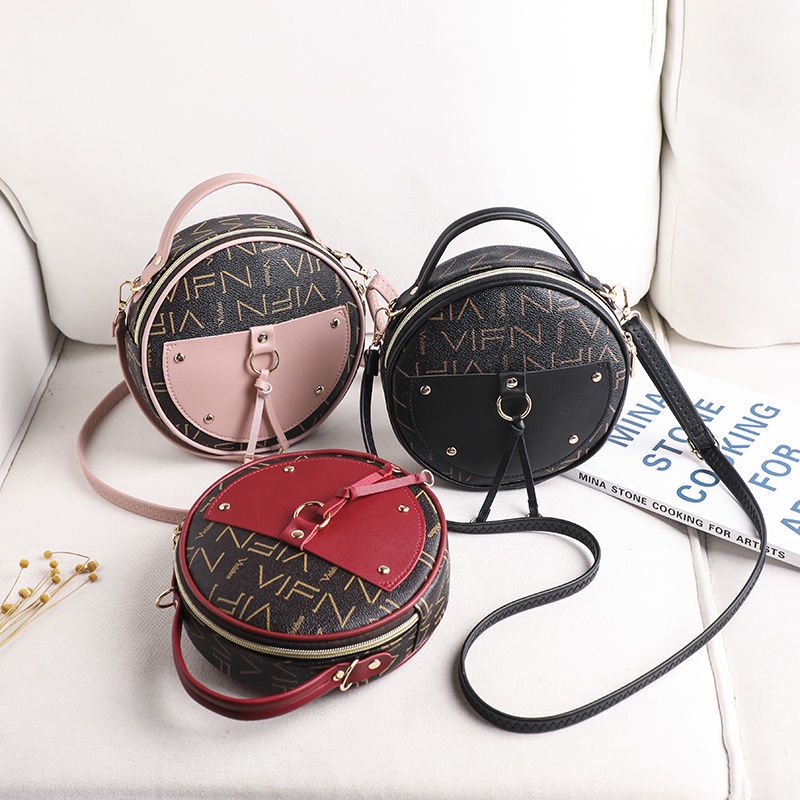 Túi Đeo Vai Hình Tròn Nhỏ Kiểu Retro Hàn Quốc Đơn Giản Thời Trang Mùa Hè