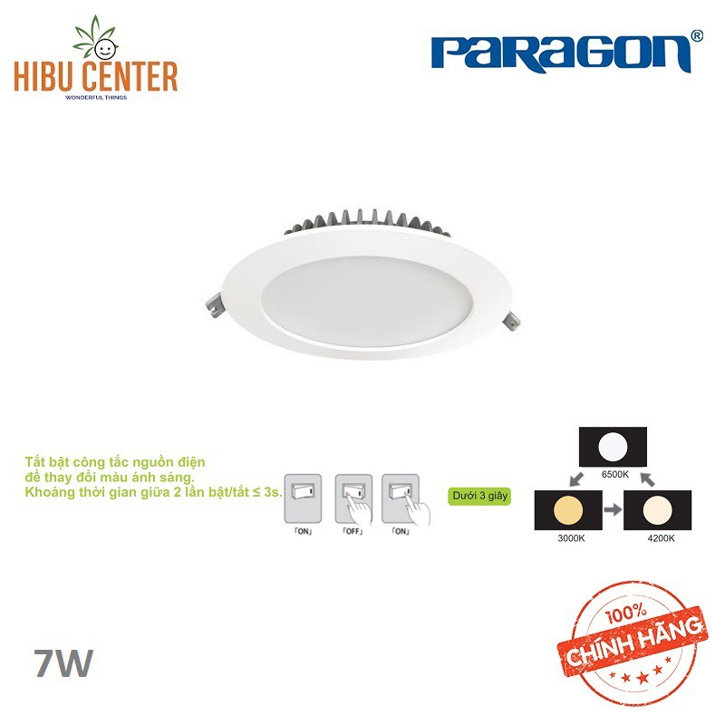 Đèn LED Paragon Downlight Âm Trần Có Đổi Màu (PRDYY Series) - 5W/ 7W/ 9W/ 12W/ 20W. Hàng Chính Hãng – HIBUCENTER