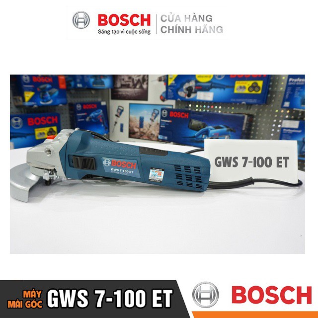 [CHÍNH HÃNG] Máy Mài Góc Bosch GWS 7-100 ET (100MM-720W) - Có Điều Tốc, Giá Đại Lý Cấp 1, Bảo Hành Tại TTBH Toàn Quốc