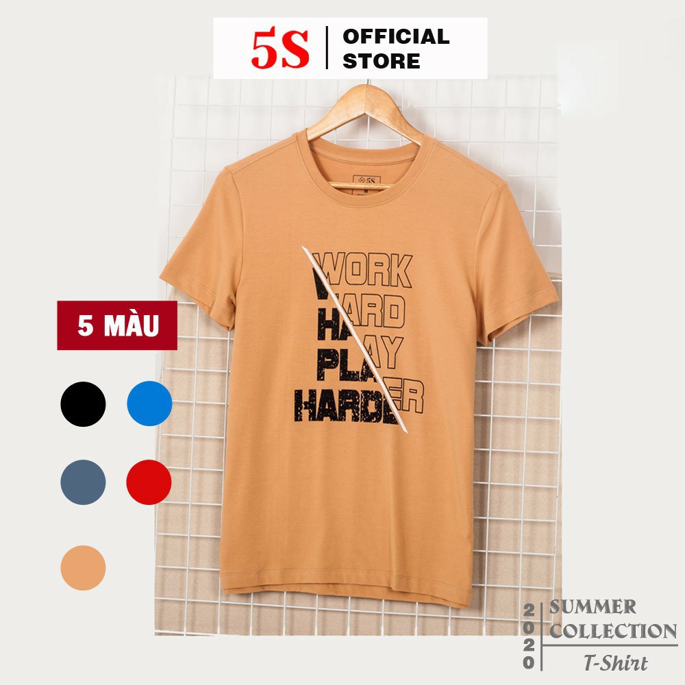 Áo Thun Nam Tay Ngắn Cổ Tròn 5S In Chữ (5 Màu), Chất Cotton Mềm Mịn, Thấm Hút Tốt. | BigBuy360 - bigbuy360.vn