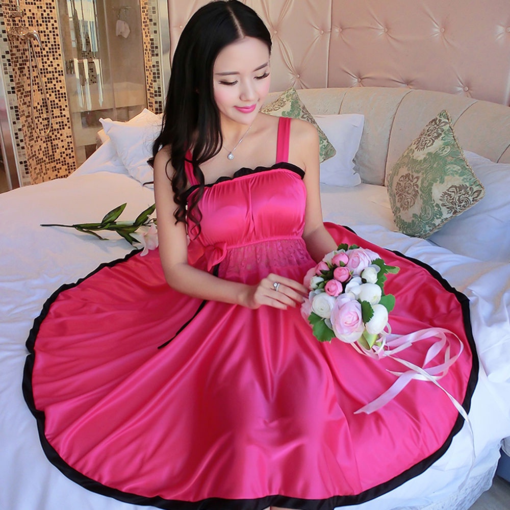 Đầm Ngủ Hai Dây Mỏng Phong Cách Hàn Quốc Gợi Cảm Dành Cho Nữ