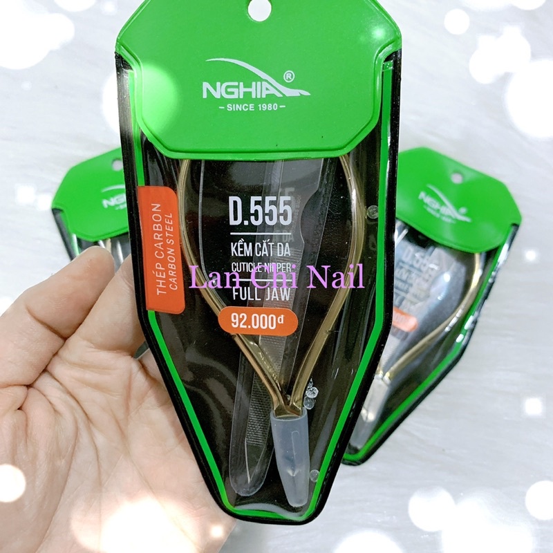 Kềm Nghĩa D555 mạ vàng Kềm cắt da D555 tặng dũa (Kìm Nghĩa) - LanChiNail