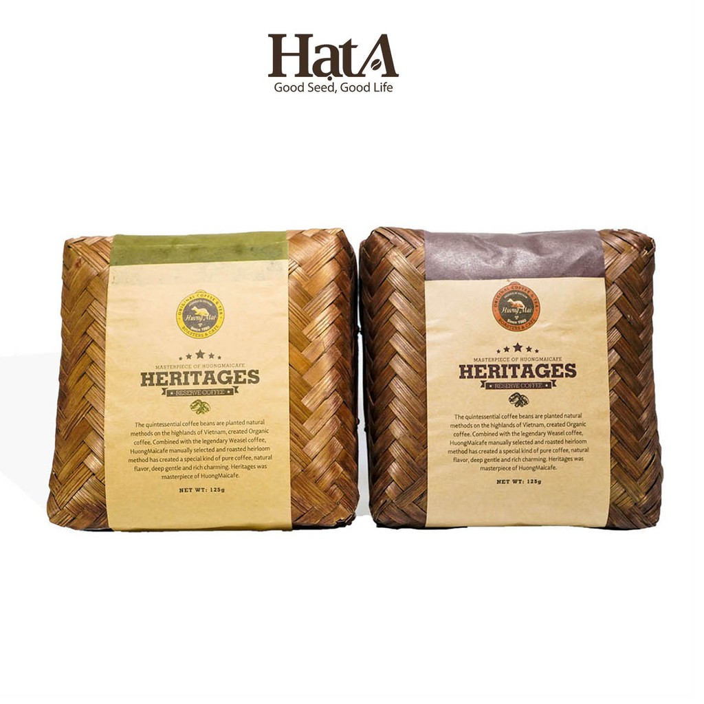 Cà phê Hương Mai Cafe Heritages Bamboo Box 125gr - đựng trong khay tre