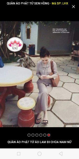 Áo lam đi chùa - mẫu la hán nơ