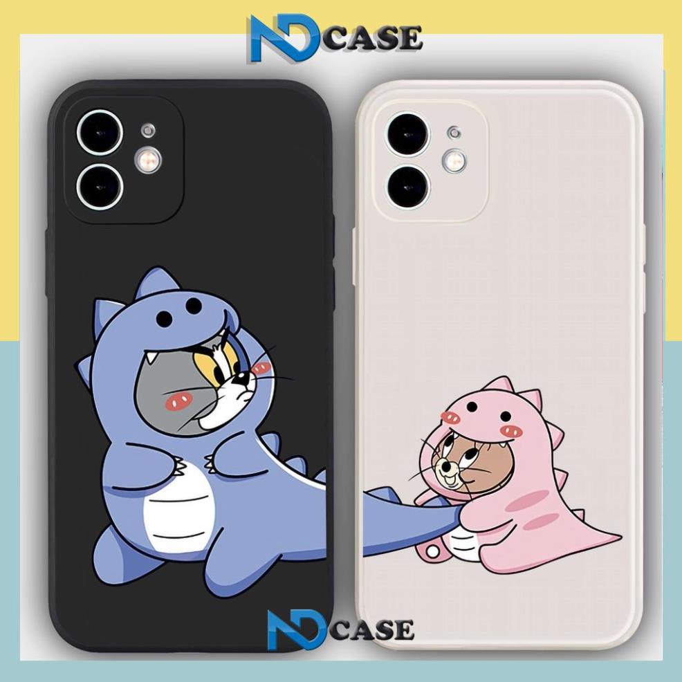 Ốp lưng iPhone Tom Jerry cute viền vuông silicon mềm dẻo bảo vệ camera cho iphone 6/6s/7/8/X/XS/11/12/13/14 Pro Plus Max