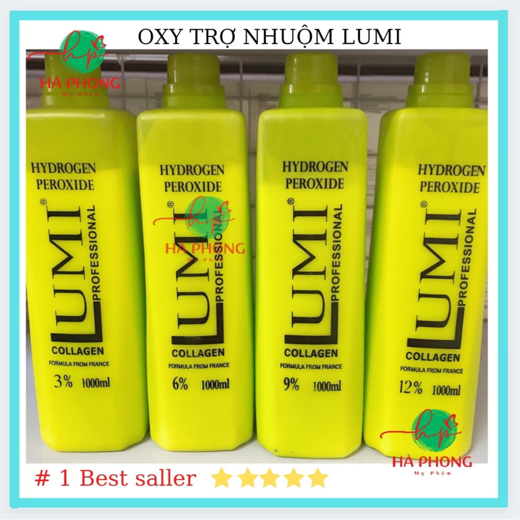 Oxy Trợ Nhuộm Lumi, Oxy Cherry, Napoli, QP Plus, Không Xót Rát Da Đầu Đủ Loại 3, 6, 9, 12 ( Chai 1000ml)