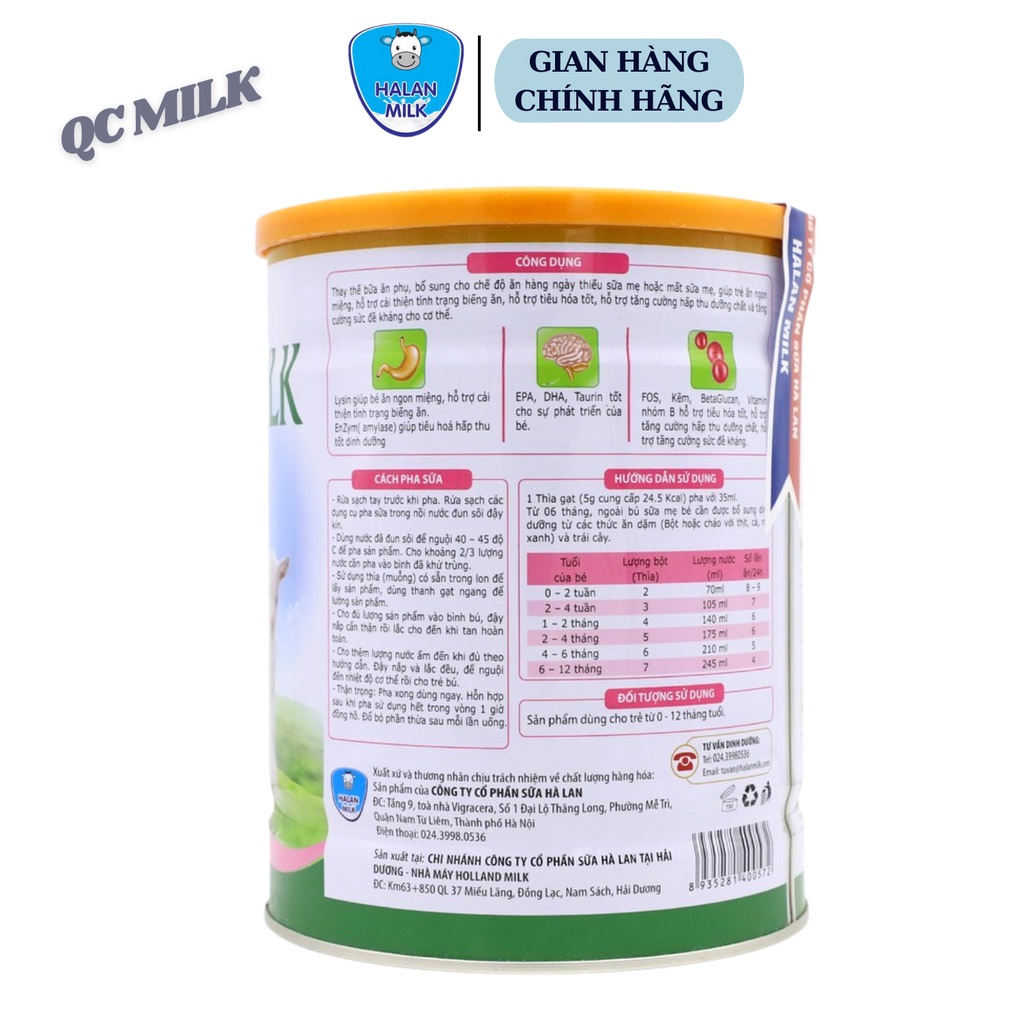 Sữa bột Halanmilk Goat baby 900g Bổ sung dinh dưỡng cho bé,Halanmilk