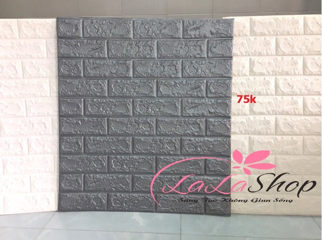 Sỉ Xốp dán tường dày 4mm  giả gạch 3D cách nhiệt keo sẵn