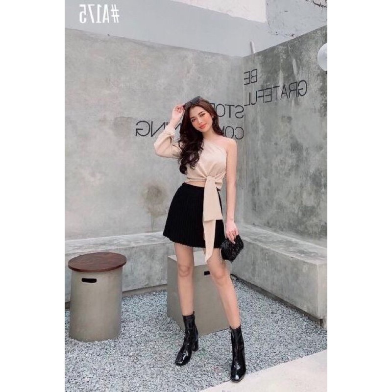 Áo lệch vai vạt dài