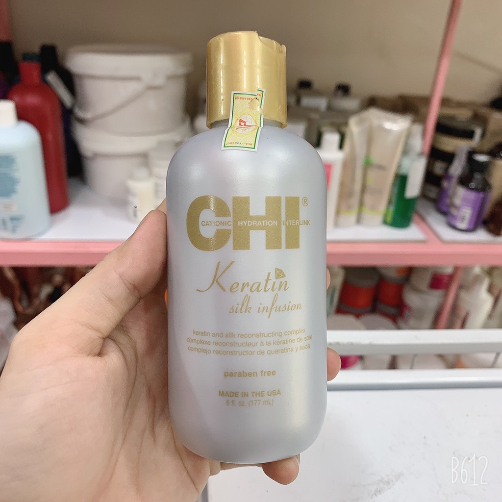 TINH CHẤT DƯỠNG BÓNG CHI KERATIN SILK INFUSION 59ML/177ML CHÍNH HÃNG