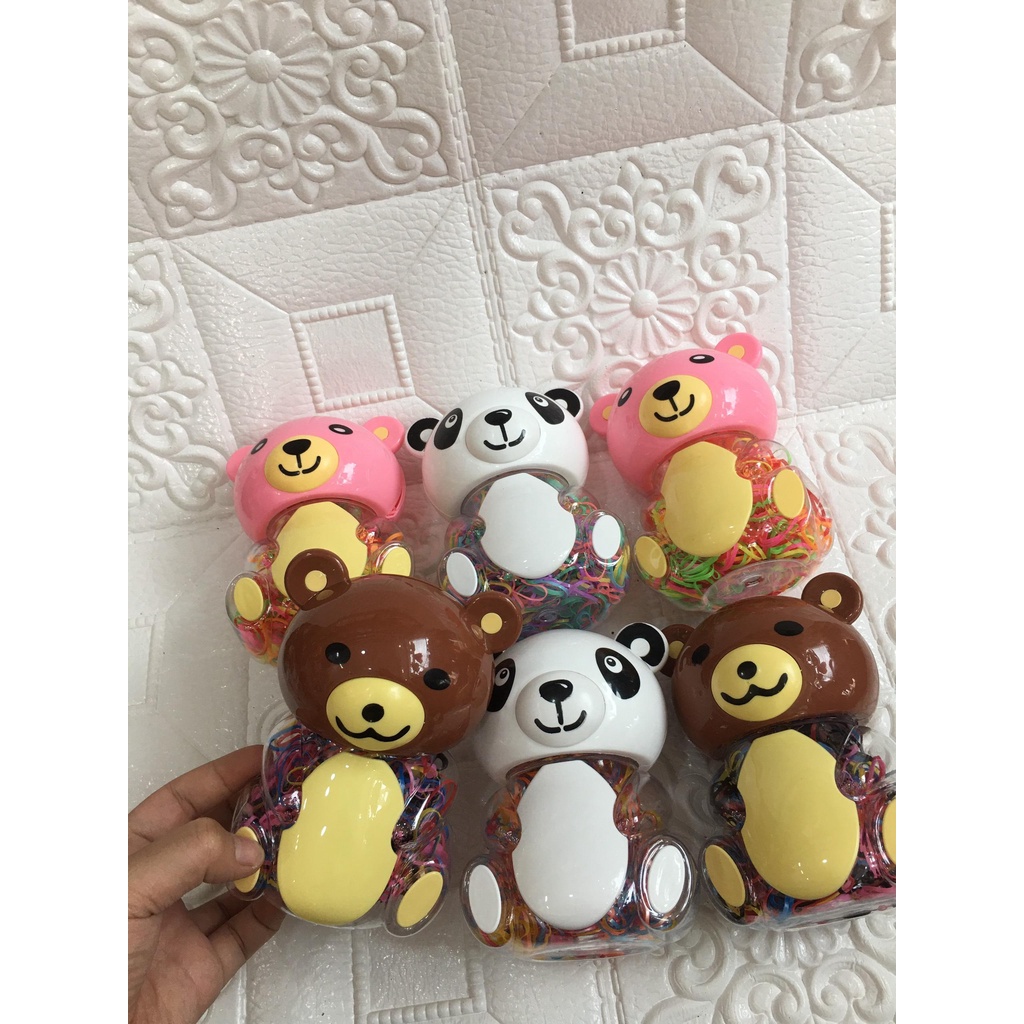 Hộp thun cột tóc hình thú siêu đáng yêu cho bé