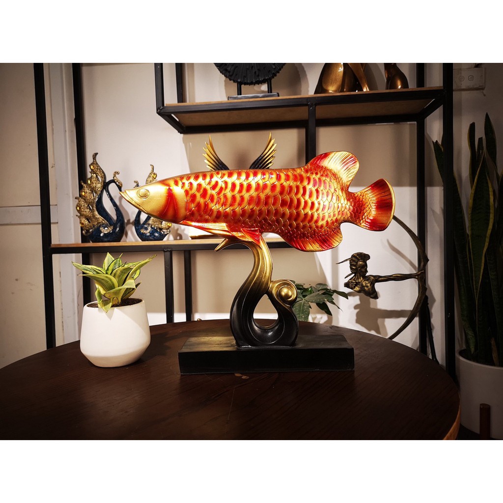Decor trang trí nội thất, Trang trí phòng làm việc TƯỢNG CÁ RỒNG HUYẾT LONG mang an lành may mắn cho gia chủ