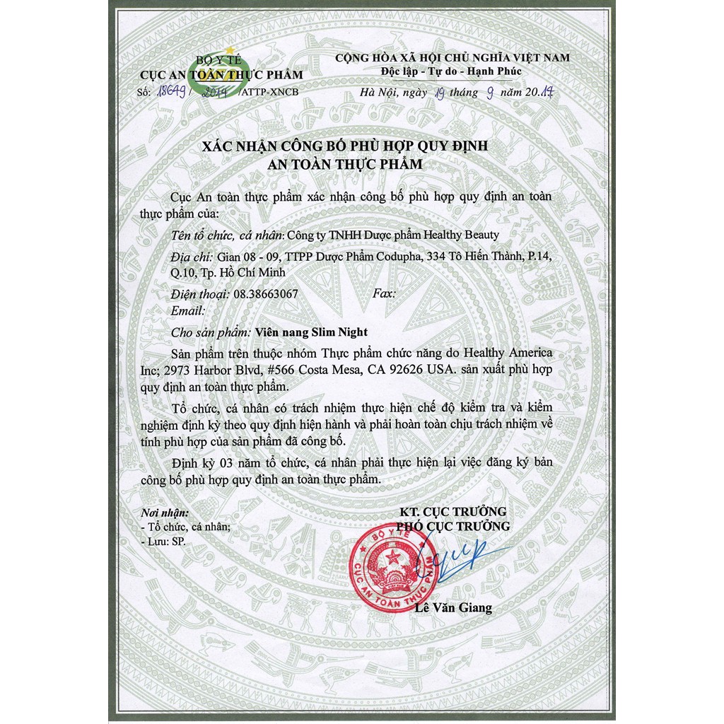 Viên  Uống  SLIM NIGHT HEALTHY BEAUTY