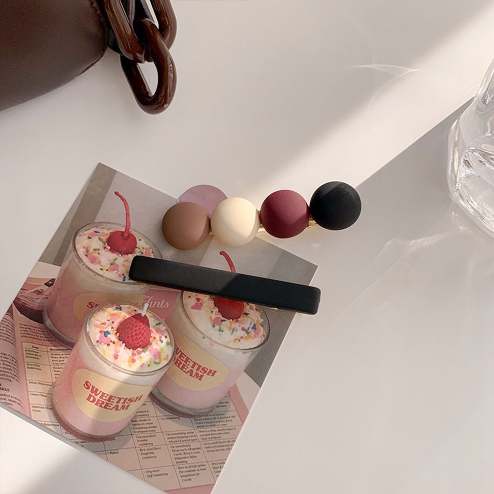 Kẹp Tóc Nhựa Resin Hình Tròn / Chữ Nhật Nhiều Màu Sắc Dễ Thương Phong Cách Hàn Quốc Cho Nữ