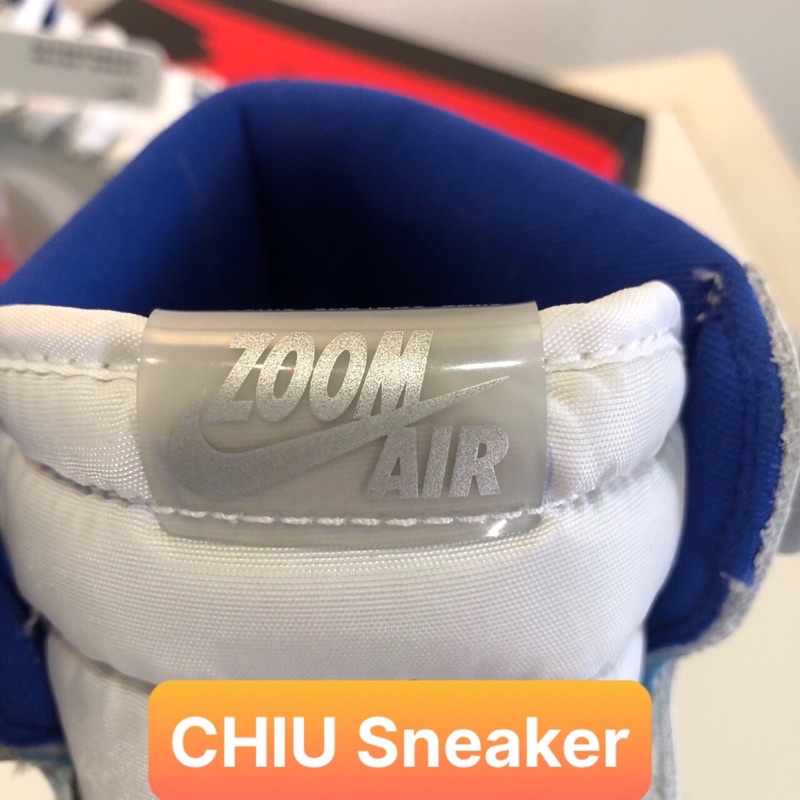 [ CHIU Sneaker 1 ] Giày Jordan 1 high Zoom trắng xanh - Phiên bản siêu cấp da bò thật