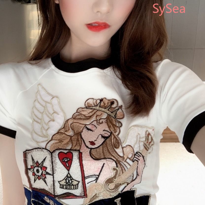 Áo Thun Tay Ngắn Thêu Chữ