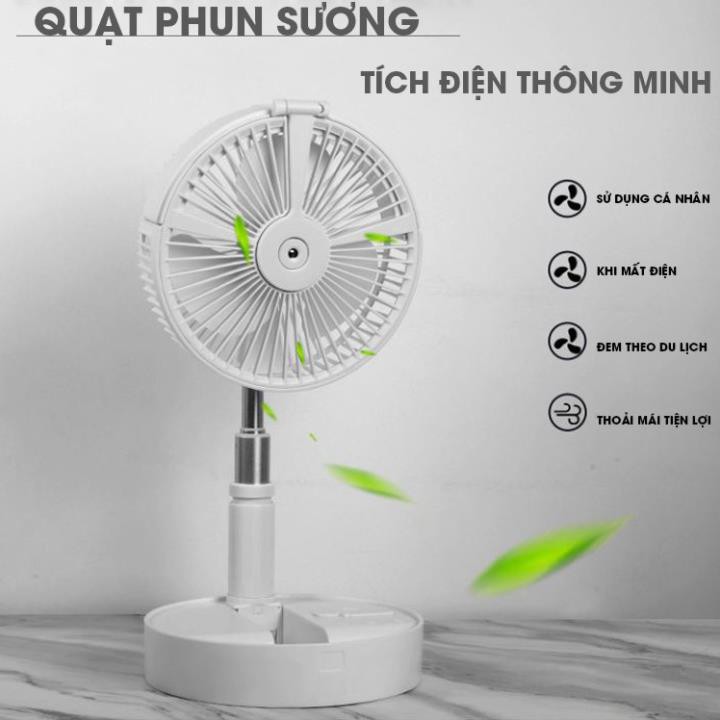 Quạt Phun Sương 𝐆𝐈𝐀𝐃𝐔𝐍𝐆.𝐇𝐀𝐍𝐆𝐍𝐎𝐈𝐃𝐈𝐀𝐓𝐑𝐔𝐍𝐆 Quạt tích điện phun sương, có đèn đọc sách, Có thể gấp gọn, dễ di chuyển