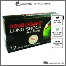 Bao cao su KÉO DÀI THỜI GIAN  Cá Ngựa DoubleSafe Long Shock HIỆU QUẢ cực kỳ hộp 10 chiếc