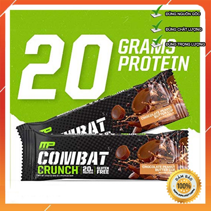 Hộp 12 Thanh PROTEIN BAR MP Combat Crunch Lượng Protein Cao - Pure Protein Bar Dinh Dưỡng Thay Thế Bữa Ăn Phụ (Freeship)