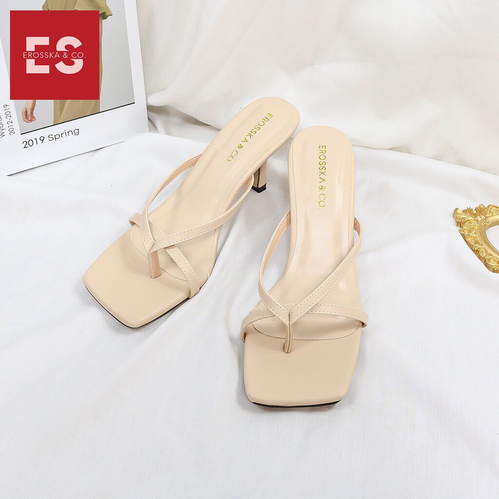 Dép cao gót kẹp ngón quay da cao cấp