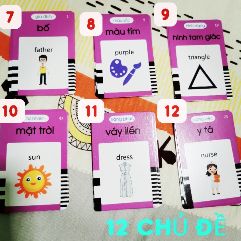 Máy đọc thẻ Flashcard tiếng anh việt song ngữ 12 chip giọng chuẩn hay có 224 từ tiếng Anh và 224 từ tiếng Việt