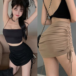 Chân Váy Lưng Cao Phối Dây Rút Độc Đáo Thời Trang Mùa Hè Dành Cho Nữ