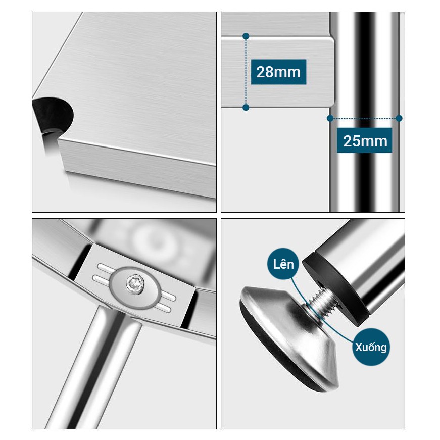 Giá kệ Inox để đồ 3,4,5 tầng đa năng mẫu đẹp để lò vi sóng kệ nhà bếp Vando | BigBuy360 - bigbuy360.vn