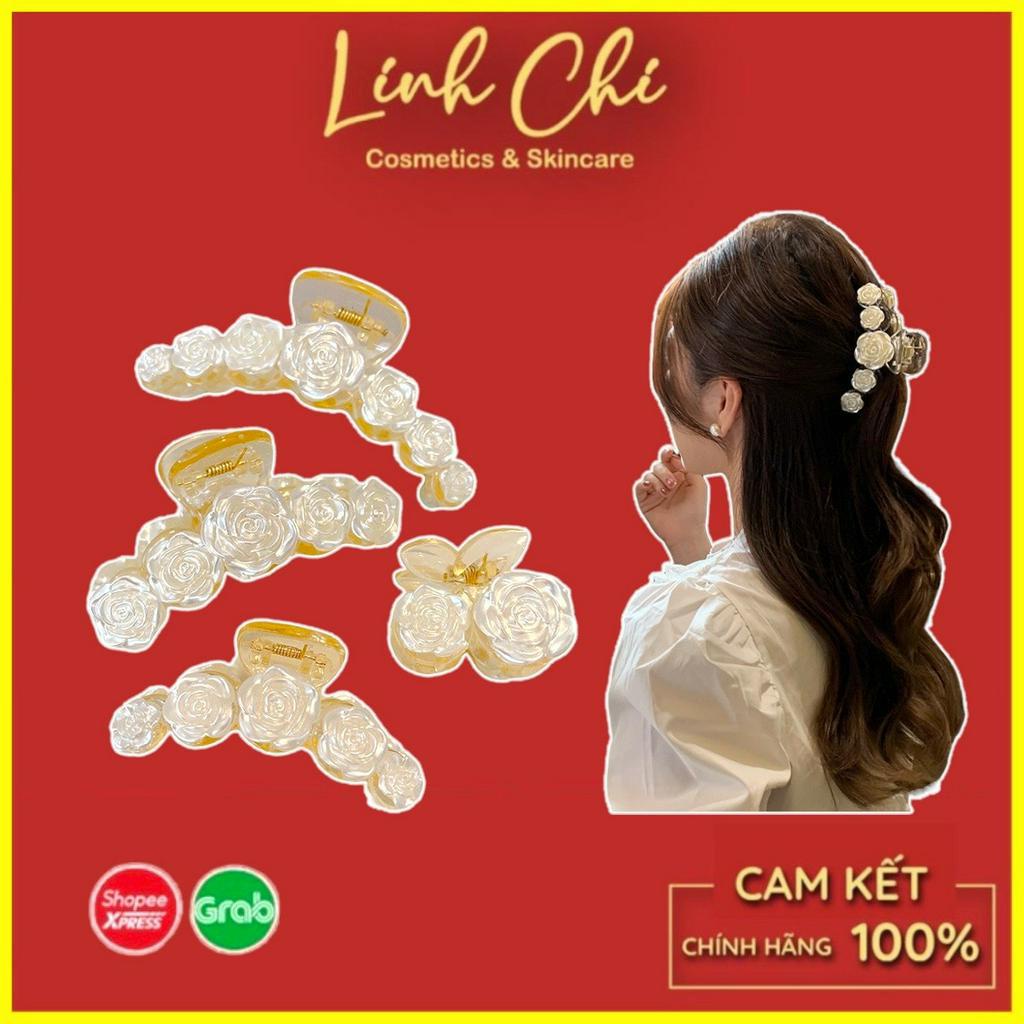 Kẹp Tóc Hình Hoa Trà Trắng Trong Suốt Phong Cách Hàn Quốc Thời Trang Cho Nữ