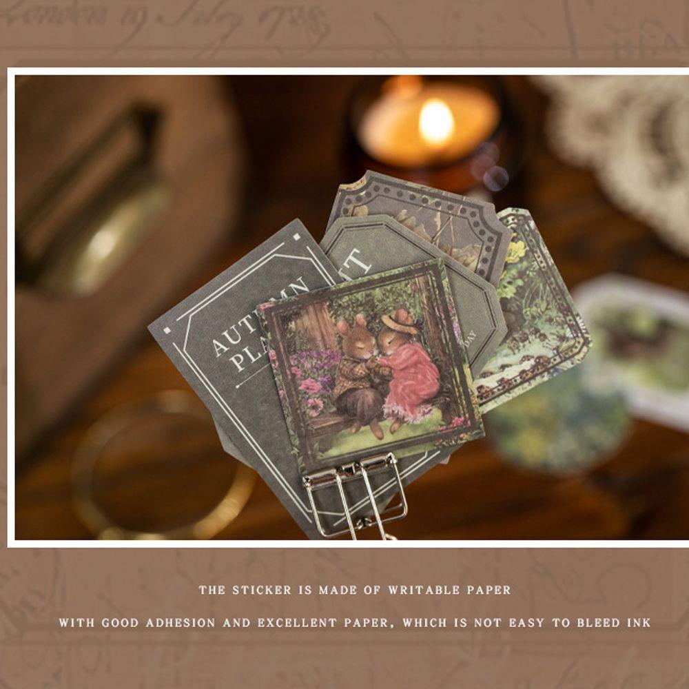 Bộ 40 Miếng Dán Trang Trí Sổ Tay / Nhật Ký / Sổ Tay Phong Cách Retro Độc Đáo DIY