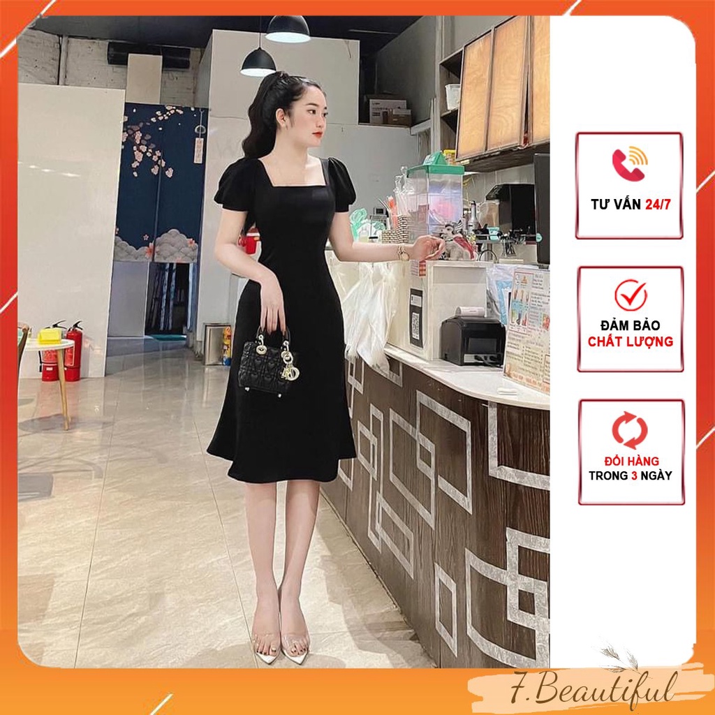 Váy thiết kế ôm body, Đầm xòe tiểu thư phối tay tơ dang thanh lịch quý cô cực xinh 7.beautiful V94