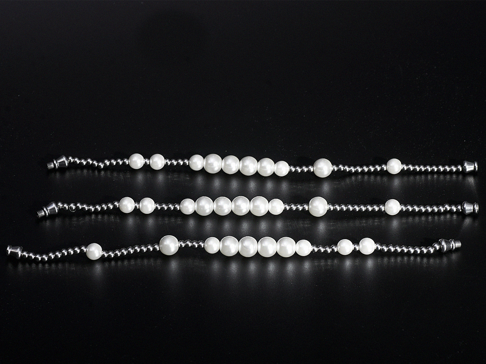 Vòng Tay Đính Ngọc Trai Chất Liệu Thép Titan Phong Cách Hiphop